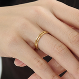 Double Band Stacking Ring, solid gold ring, view 3 | DiaFifth