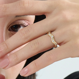 Eternity Wave Wedding Band, solid gold ring, view 3 | DiaFifth