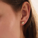 Evil Eye Stud Earrings, solid gold earrings, view 3 | DiaFifth