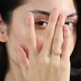 Flower Curve Ring, solid gold ring, view 6 | DiaFifth