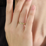 Flush Set Emerald Band, solid gold ring, view 6 | DiaFifth