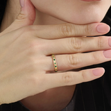 Flush Set Emerald Band, solid gold ring, view 3 | DiaFifth