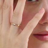 Flush Set Ruby Band, solid gold ring, view 3 | DiaFifth