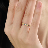 Flush Set Sapphire Band, solid gold ring, view 6 | DiaFifth
