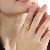 Geometric Statement Band, solid gold ring, view 3 | DiaFifth