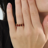 Gold Garnet Ring, solid gold ring, view 3 | DiaFifth