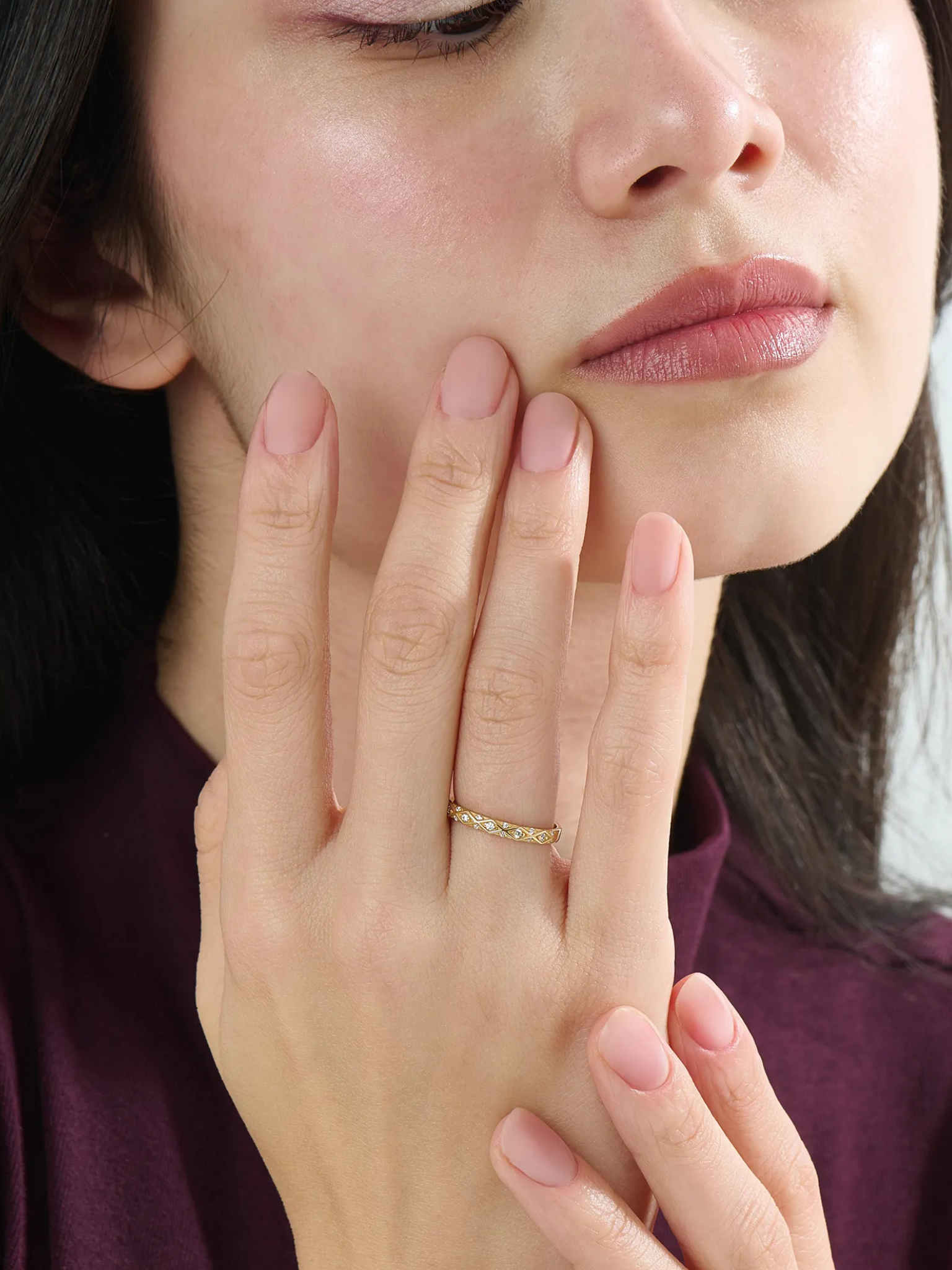 Half Eternity Wedding Ring, solid gold ring, view 6 | DiaFifth