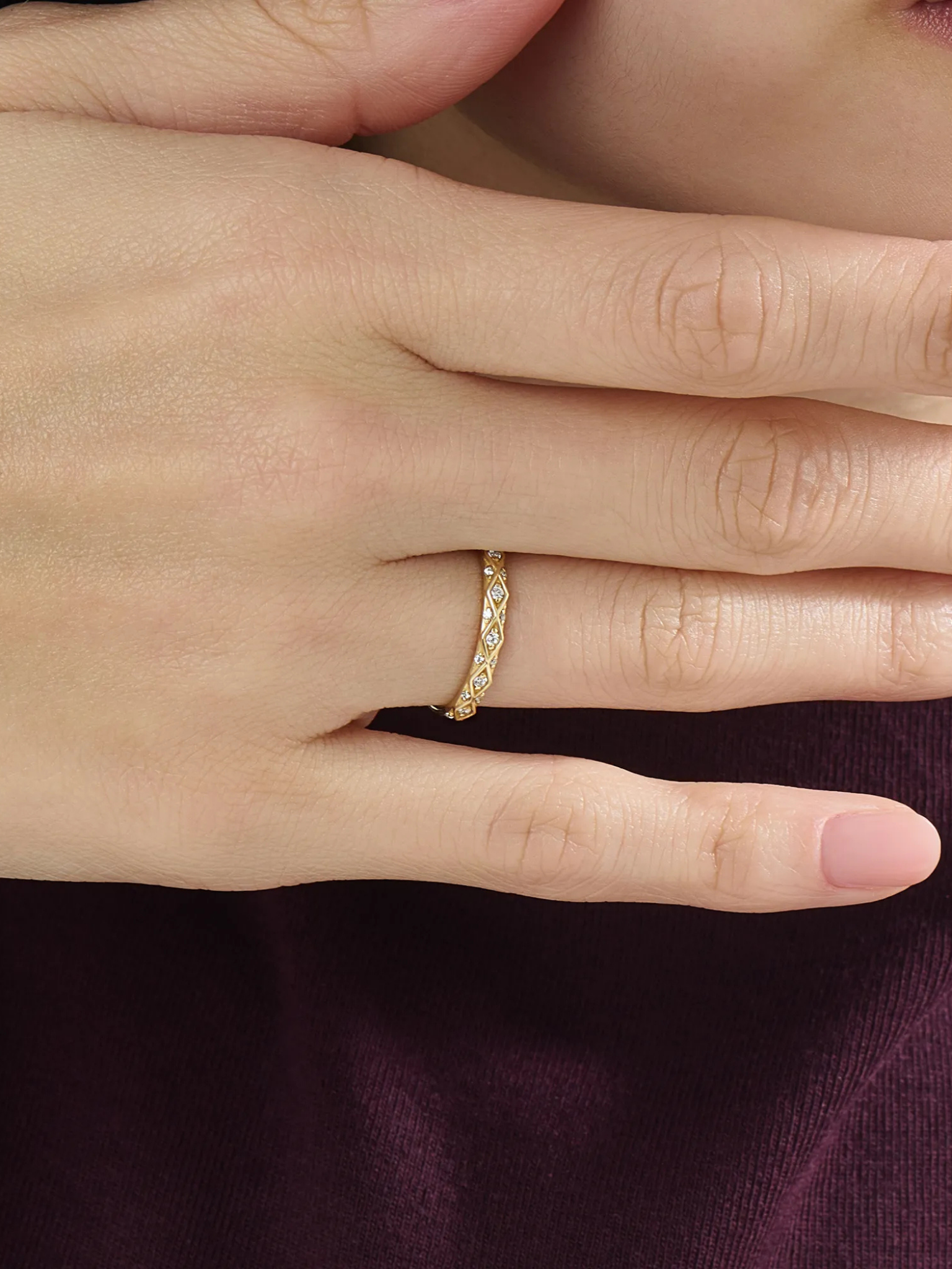 Half Eternity Wedding Ring, solid gold ring, view 3 | DiaFifth