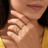 Hexagon Curve Ring, solid gold ring, view 6 | DiaFifth