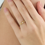 Lab Diamond Trio Ring, solid gold ring, view 3 | DiaFifth