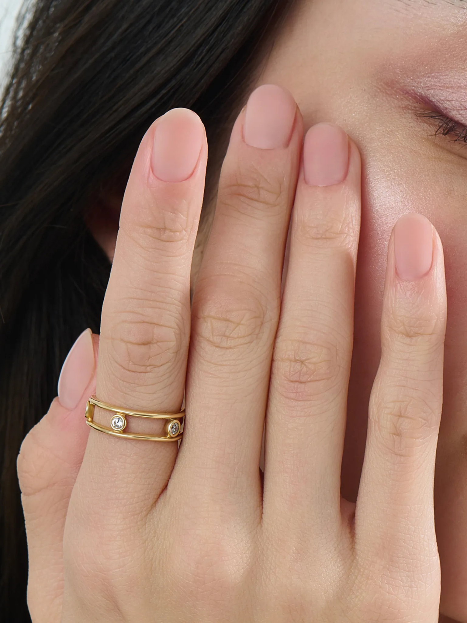 Ladder Statement Ring, solid gold ring, view 3 | DiaFifth