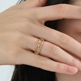 Ladder Statement Ring, solid gold ring, view 6 | DiaFifth