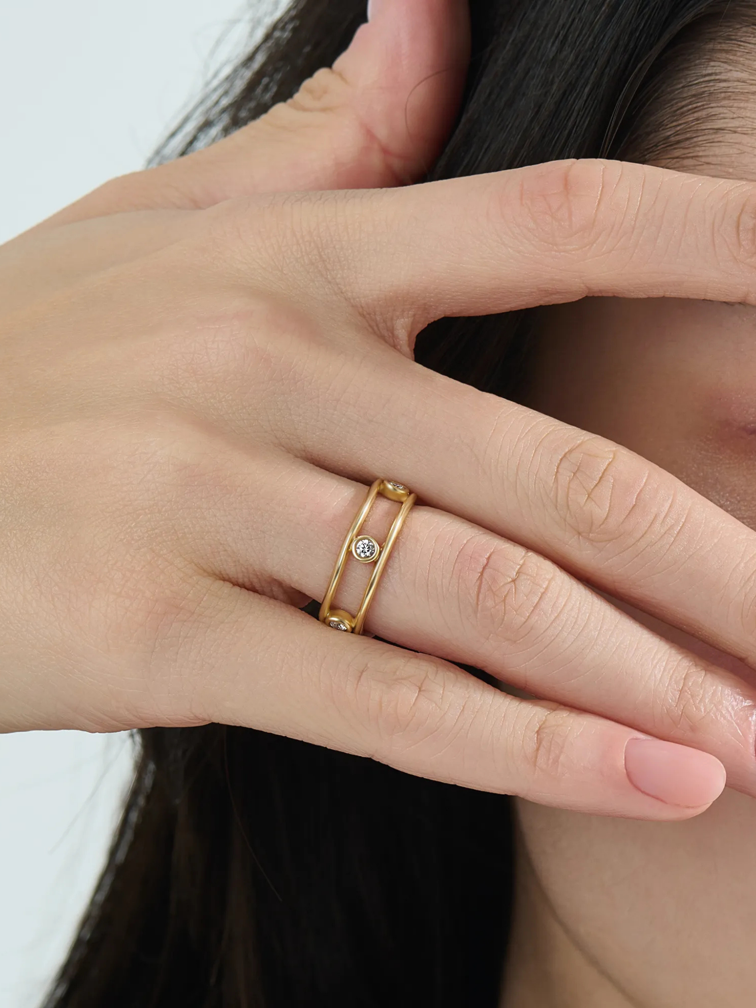 Ladder Statement Ring, solid gold ring, view 6 | DiaFifth