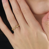 Leaf Wedding Ring, solid gold ring, view 3 | DiaFifth