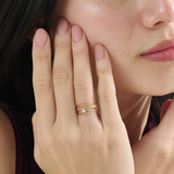 Lines Statement Ring, solid gold ring, view 6 | DiaFifth