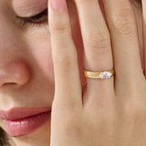 Marquise Dome Engagement Ring, solid gold ring, view 3 | DiaFifth