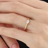 Marquise Engagement Ring, solid gold ring, view 3 | DiaFifth