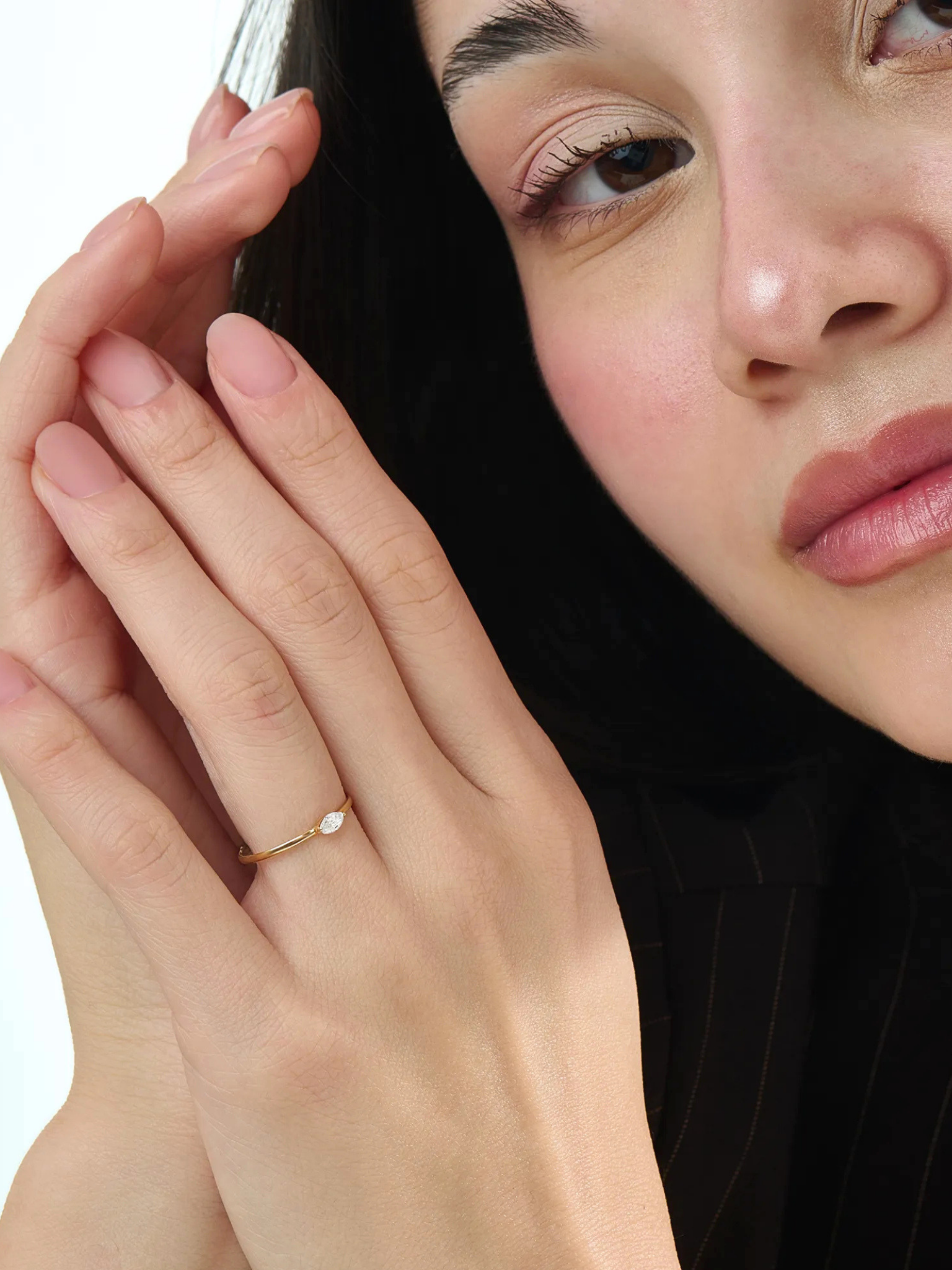 Marquise Promise Ring, solid gold ring, view 6 | DiaFifth
