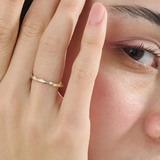 Marquise Slim Stacking Ring, solid gold ring, view 3 | DiaFifth
