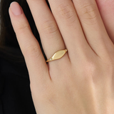 Minimal Signet Ring, solid gold ring, view 6 | DiaFifth