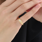 Mixed Cut Signet Ring, solid gold ring, view 3 | DiaFifth