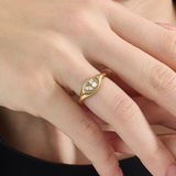 Mixed Cut Signet Ring, solid gold ring, view 6 | DiaFifth