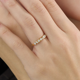 Mixed Cut Wedding Ring, solid gold ring, view 3 | DiaFifth