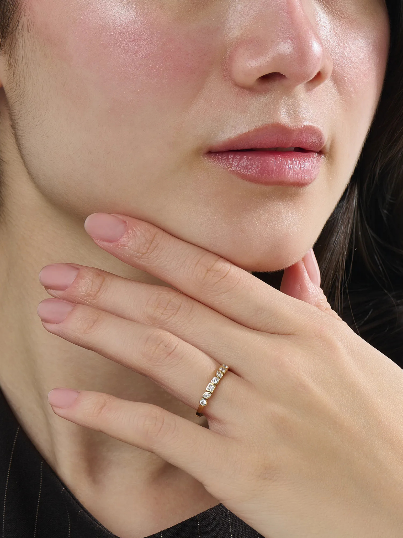 Mixed Cut Wedding Ring, solid gold ring, view 6 | DiaFifth