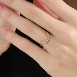 Modern Curve Ring, solid gold ring, view 6 | DiaFifth