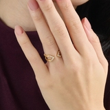 Open Arrow Statement Ring, solid gold ring, view 3 | DiaFifth