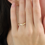 Pave Chevron Ring, solid gold ring, view 6 | DiaFifth