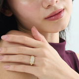 Pave Chunky Statement Ring, solid gold ring, view 3 | DiaFifth