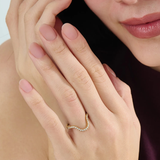 Pave Deep Curve Ring, solid gold ring, view 6 | DiaFifth