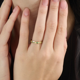 Pave Emerald Wedding Band, solid gold ring, view 3 | DiaFifth