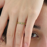Pave Emerald Wedding Band, solid gold ring, view 6 | DiaFifth