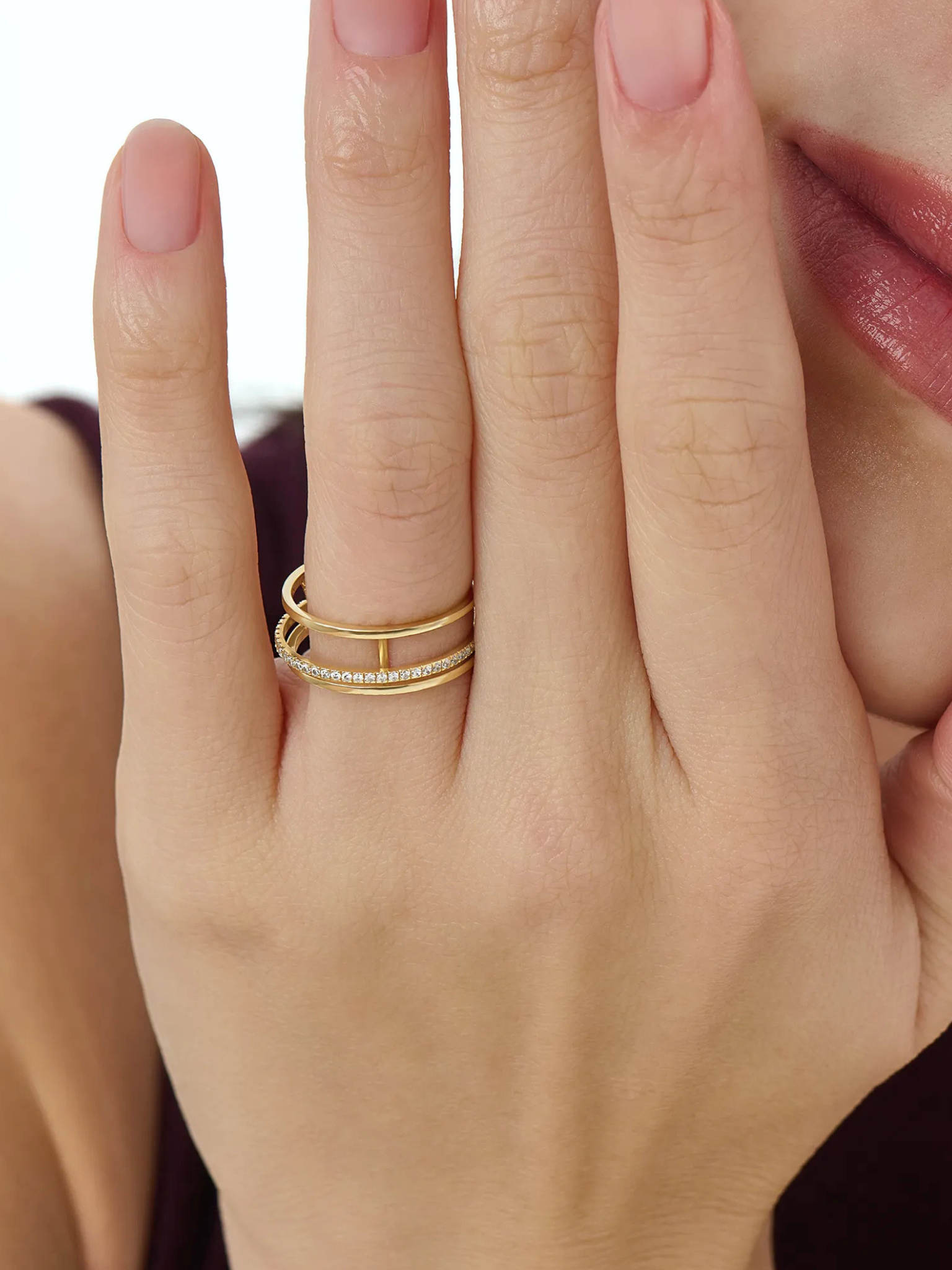 Pave Fidget Ring, solid gold ring, view 6 | DiaFifth