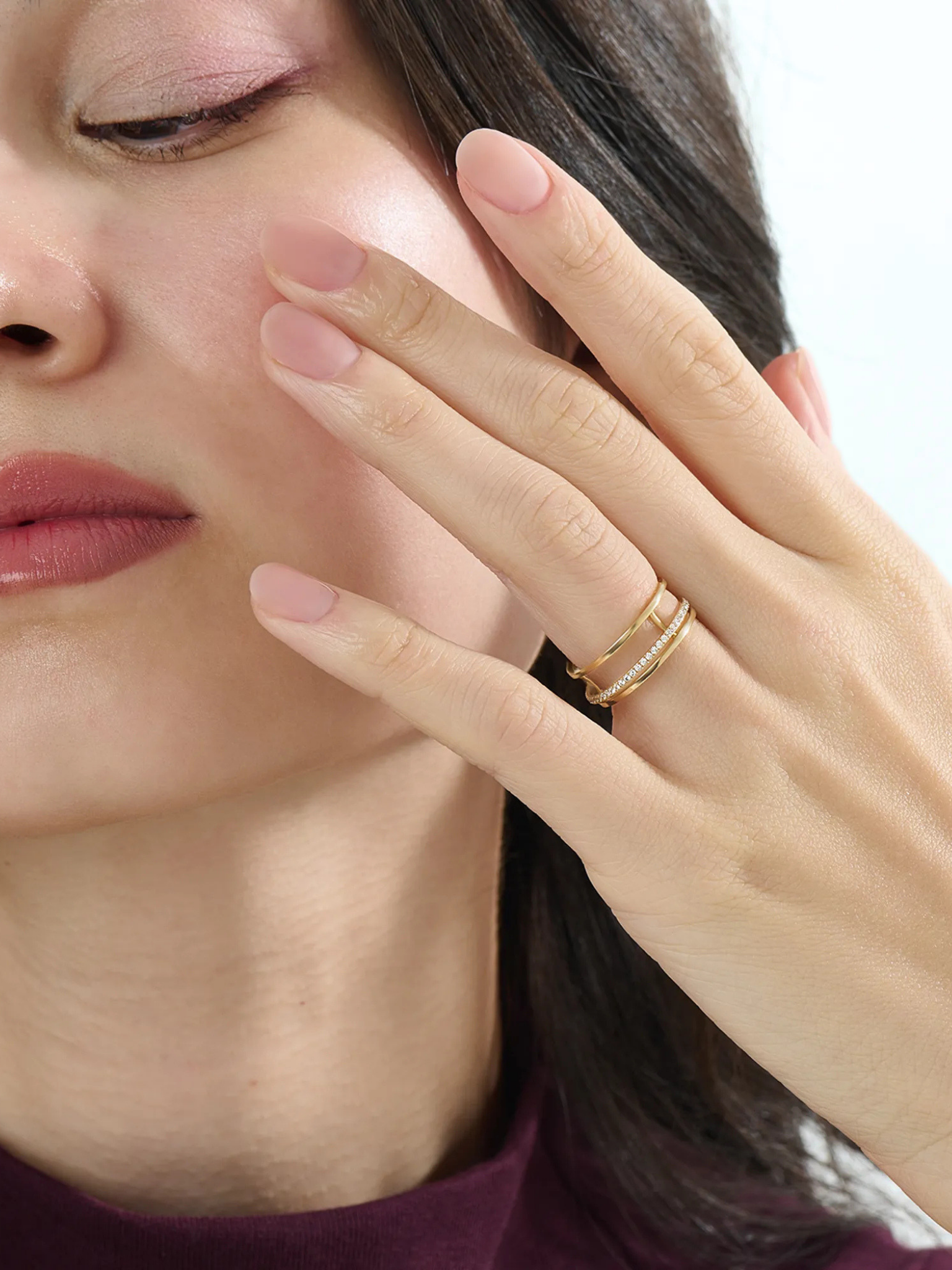 Pave Fidget Ring, solid gold ring, view 3 | DiaFifth