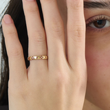 Pave Ruby Wedding Band, solid gold ring, view 3 | DiaFifth