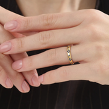 Pave Sapphire Wedding Band, solid gold ring, view 6 | DiaFifth