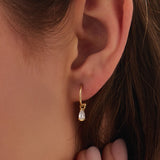 Pear Stud Earrings, solid gold earrings, view 3 | DiaFifth