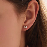 Pear Cluster Stud Earrings, solid gold earrings, view 3 | DiaFifth