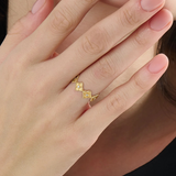 Quatrefoil Statement Ring, solid gold ring, view 3 | DiaFifth