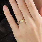Sapphire Flower Wedding Band, solid gold ring, view 6 | DiaFifth