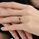 Sapphire Gemstone Ring, solid gold ring, view 3 | DiaFifth