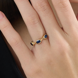 Sapphire Gemstone Ring, solid gold ring, view 6 | DiaFifth