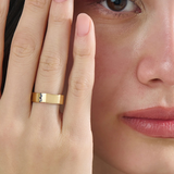 Sapphire Wavy Wedding Band, solid gold ring, view 3 | DiaFifth