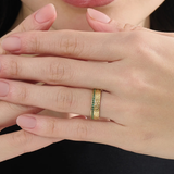 Side Pave Flower Wedding Band, solid gold ring, view 5 | DiaFifth