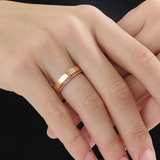 Side Pave Ruby Wedding Band, solid gold ring, view 3 | DiaFifth