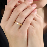 Side Pave Ruby Wedding Band, solid gold ring, view 6 | DiaFifth