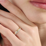 Side Pave Wedding Band, solid gold ring, view 6 | DiaFifth